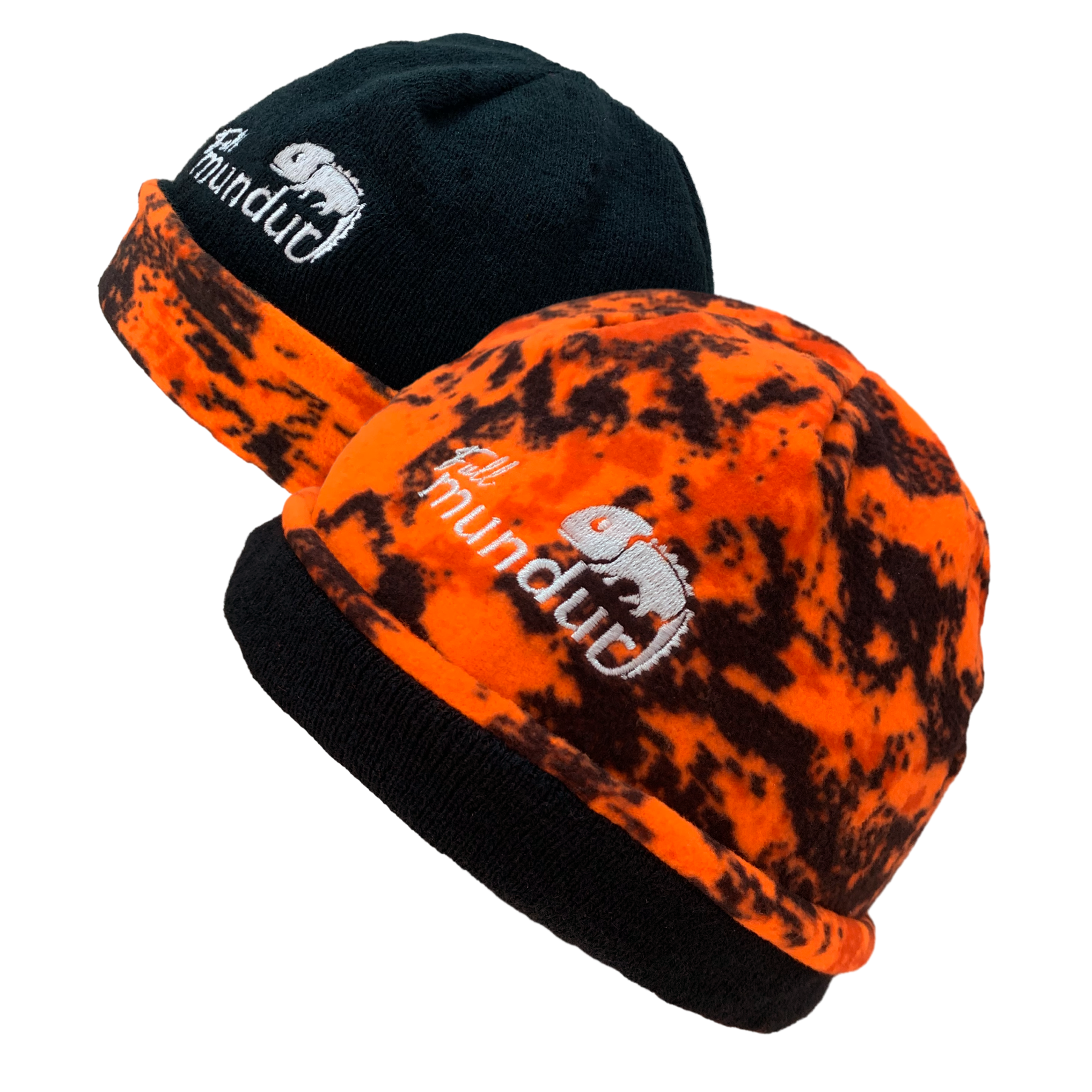 Orange camouflage reversible hunting hat