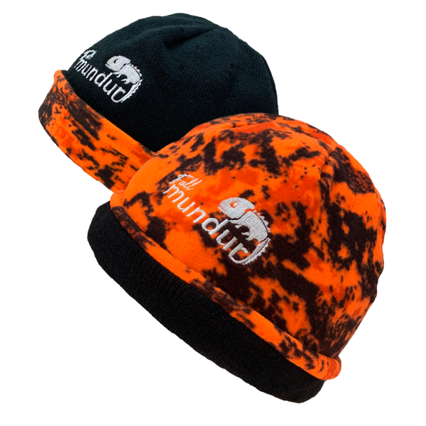 Orange camouflage reversible hunting hat