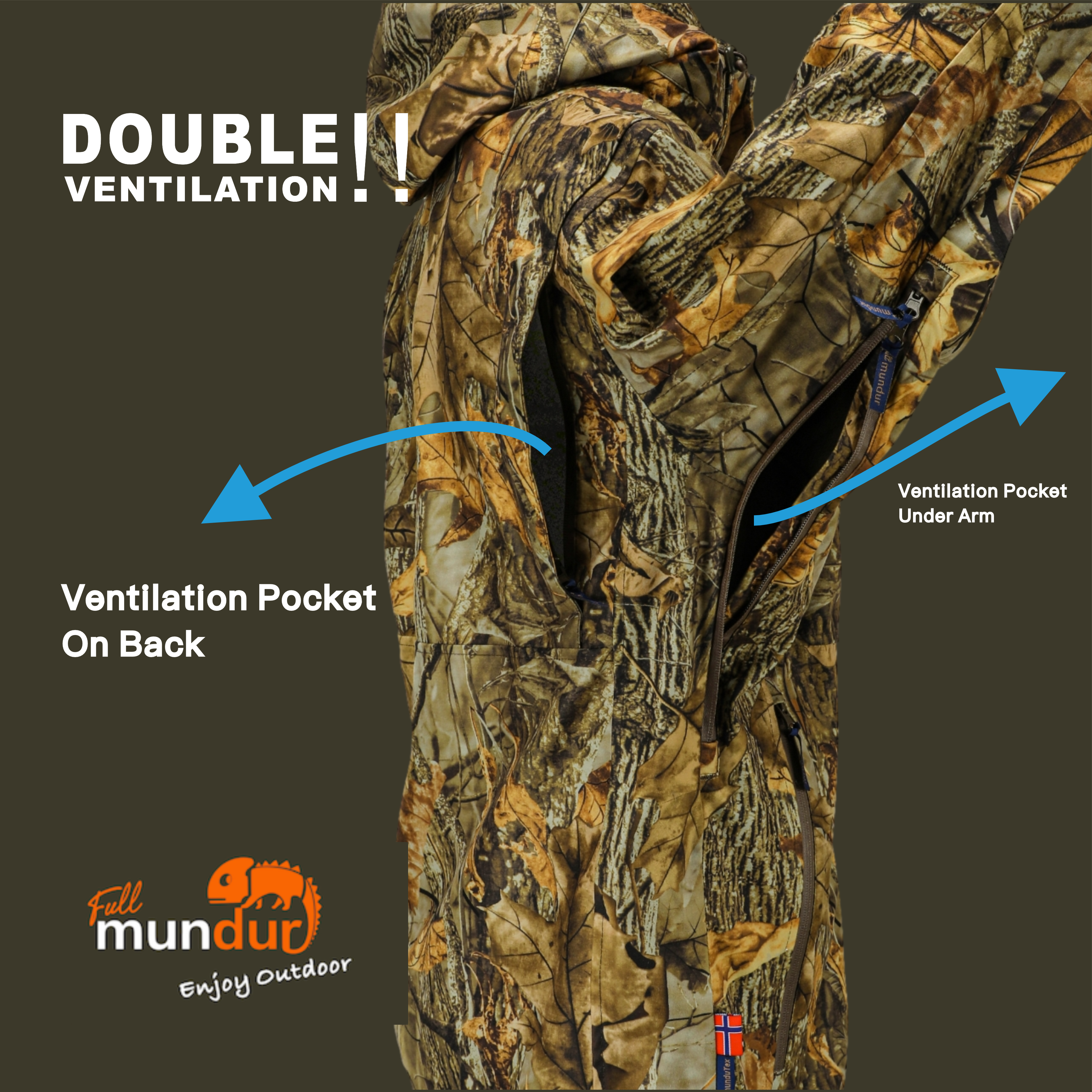 Stormy Autumn Brown Camo Hunting Jacket